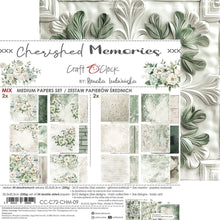 Charger l&#39;image dans la galerie, Cherished Memories 20.3 x 20.3 cm Medium Papers Set (CC-C72-CHM-09)de Craft O&#39; Clock
