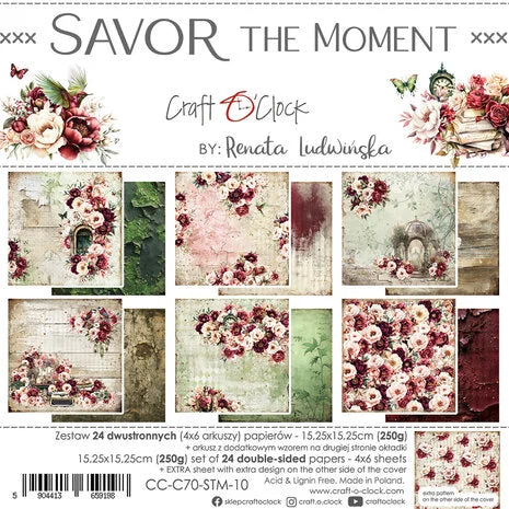 Savor The Moment 6x6 Inch Paper Set (CC-C70-STM-10) de Craft O' Clock