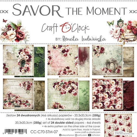 Savor The Moment 8x8 Inch Paper Set (CC-C70-STM-07)de Craft O'Clock