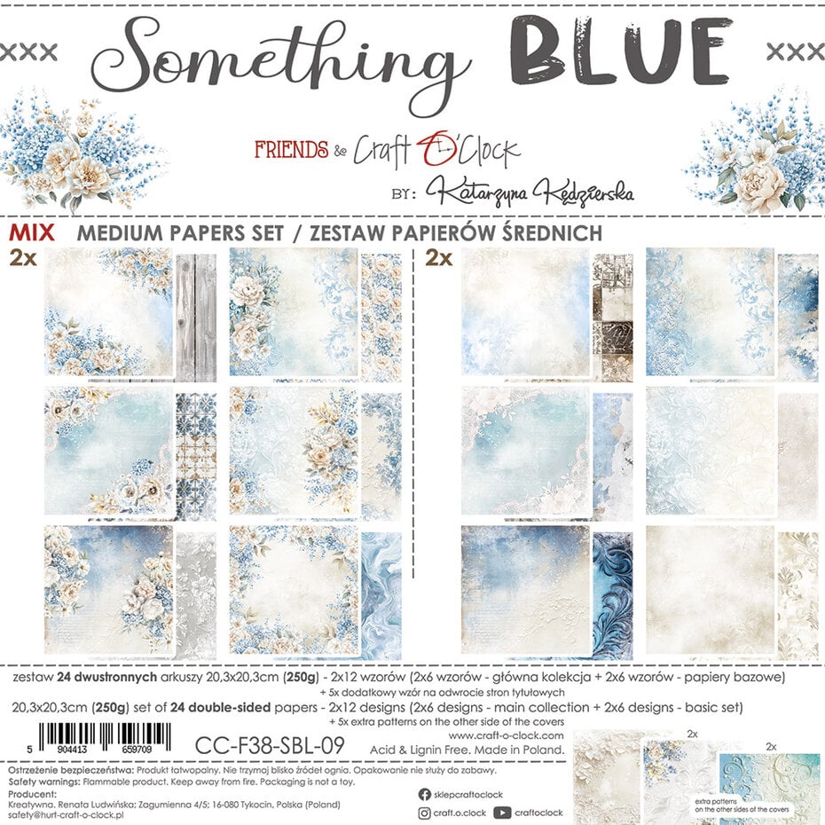 Something Blue 8x8 Inch Medium Paper Set (CC-F38-SBL-09)