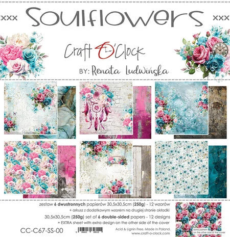 Soulflowers 12x12 Inch Paper Set (CC-C67-SS-00) de Craft O'Clock