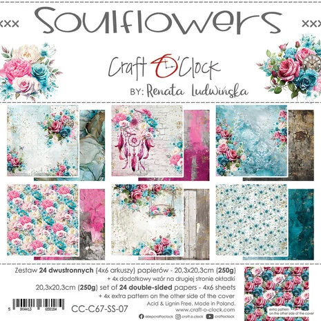 Soulflowers 8x8 Inch Paper Set (CC-C67-SS-07)  de Craft O'Clock