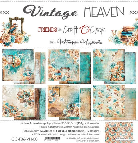 Vintage Heaven 12x12 Inch Paper Set (CC-F36-VH-00) de Craft O' Clock