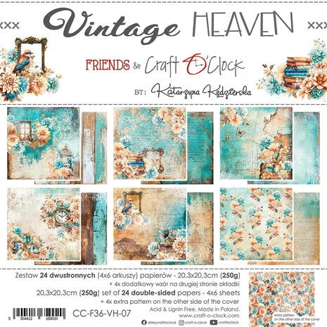 Vintage Heaven 8x8 Inch Paper Set (CC-F36-VH-07)de Craft O' Clock