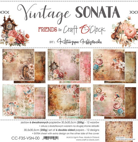 Vintage Sonata 12x12 Inch Paper Set (CC-F35-VSN-00) de Craft O'Clock