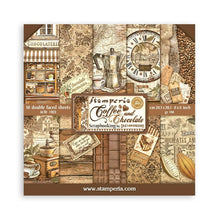 Charger l&#39;image dans la galerie, Bloc de papier  &quot;Coffee and chocolate&quot; Stamperia 20.3 cm x 20.3cm (SBBS93)
