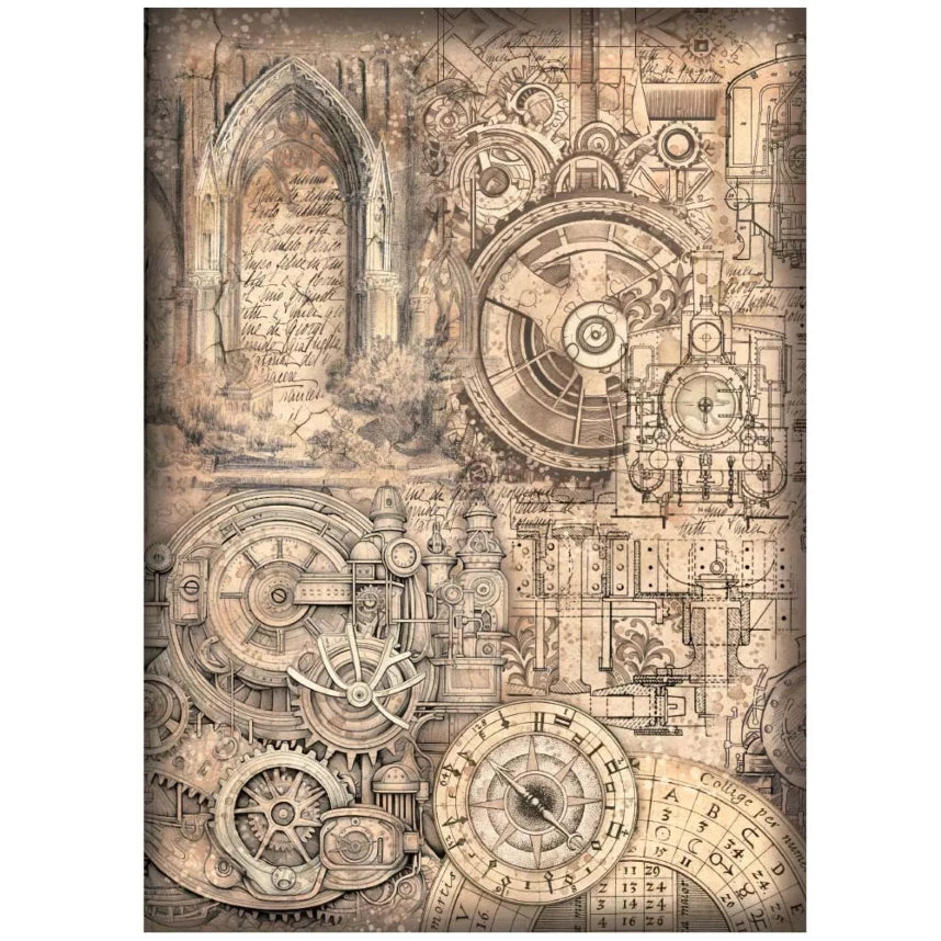 papier de riz A4 - mécanique( DFSA4846)