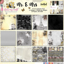 Charger l'image dans la galerie, Bloc Mr &amp; Mrs Foiled 30x30 cm - Dress My Craft - DESTOCKAGE
