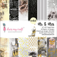 Charger l'image dans la galerie, Bloc "Mr &amp; Mrs" Foiled 30x30 cm - Dress My Craft (DMCP2520) - DESTOCKAGE
