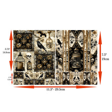 Charger l'image dans la galerie, Papier de riz A4 "Gothic Patchwork" 4 pièces - Craft Kreatively (CK-RP8501v10)
