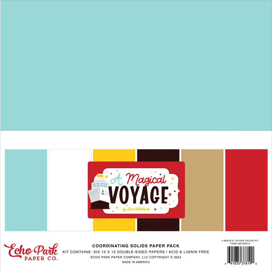 A Magical Voyage 12x12 Inch Coordinating Solids Paper Pack (AMV359015)