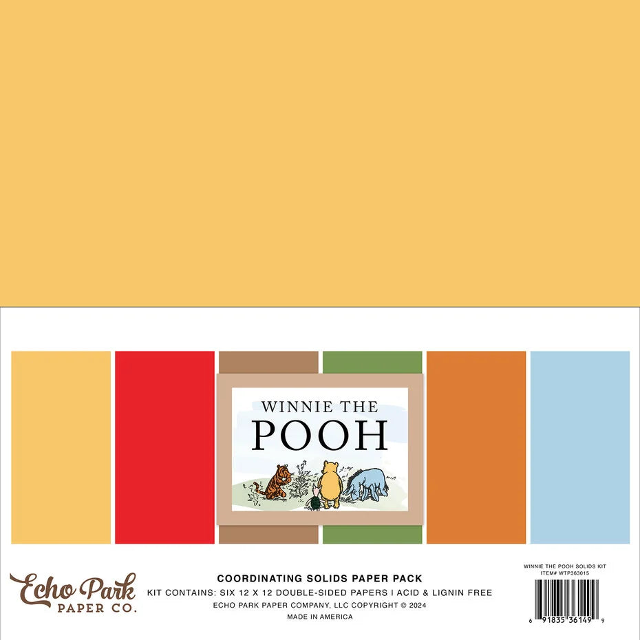 Winnie The Pooh 12x12 Inch Coordinating Solids Paper Pack (WTP363015)
