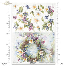 Charger l&#39;image dans la galerie, papier de riz A4 &quot;Couronne fleurie&quot; (R2376) ITD Collection
