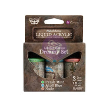 Charger l'image dans la galerie, Coffret Dreamy en édition limitée Finnabair Art Alchemy, trois acryliques fluides de 30 ml
