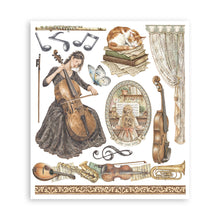 Charger l'image dans la galerie, Rub-on Symphony - planche 2 : violoniste, horloges, chats, ours
