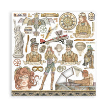 Charger l'image dans la galerie, Bloc Papier 15x15 cm "Sir Vagabond Aviator" - Stamperia (SBBXS18)
