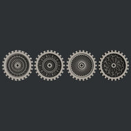 Moule Silicone Gear Set #1 Steampunk - Zuri Designs - 4 engrenages