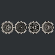 Moule Silicone Gear Set #2 Steampunk - Zuri Designs - 4 engrenages