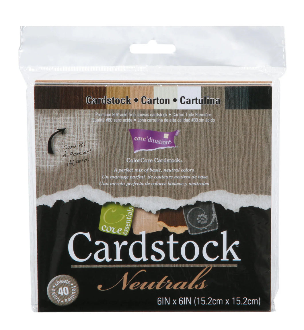 cardstock neutral 15.2cm x 15.2cm 40pcs Neutrals