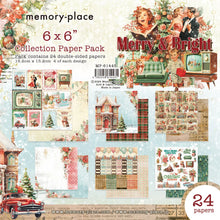 Charger l&#39;image dans la galerie, &quot;Merry &amp; Bright&quot;  Paper Pack 15X15 cm de Memory-Place (MP-61443)

