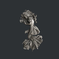 Sirène à la chevelure ondulante et aux nageoires détaillées du moule Mermaid Whispers de Zuri Designs