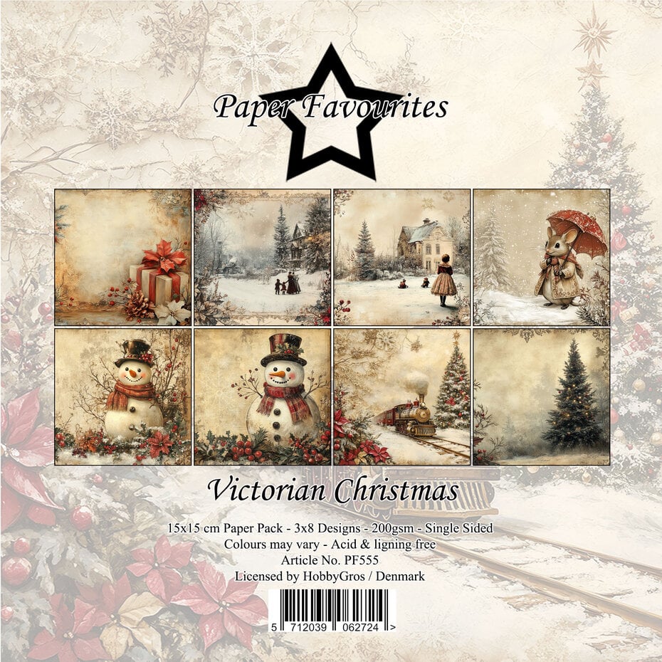 Bloc de papier 15x15 cm Noël victorien - Paper Favourites (PF555)