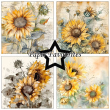 Charger l'image dans la galerie, Bloc Papier 15x15 cm "Vintage Sunflower" - Paper Favourites (PF535)
