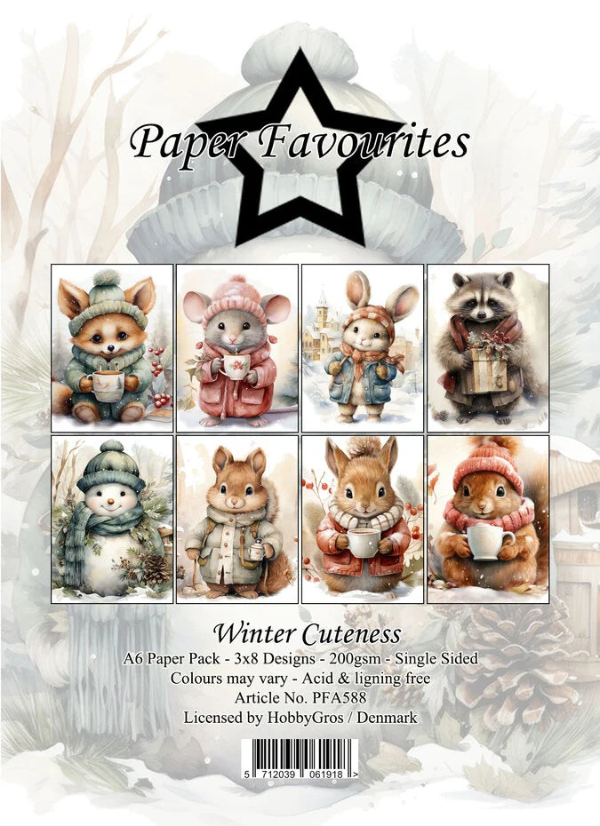 Bloc de papier A6 Mignonnerie hivernale - Paper Favourites (PFA588)