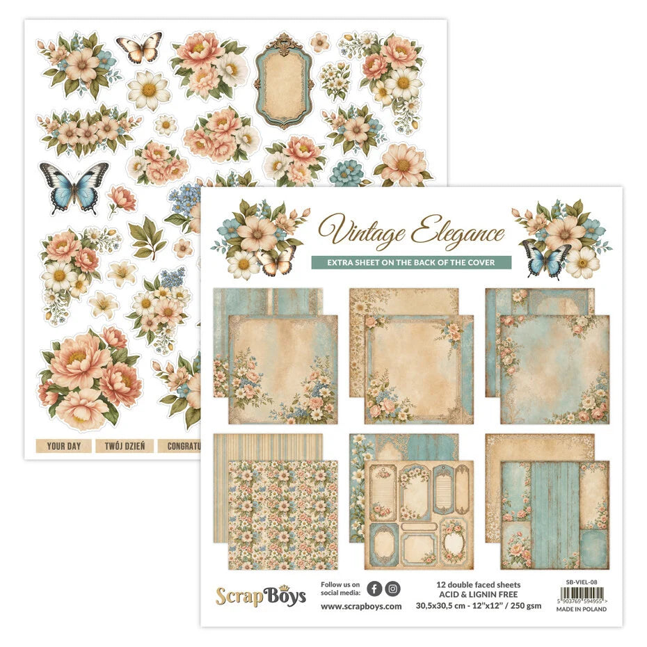 Vintage Elegance 12x12 Inch Paper Pad de  Scrapboys (SB-VIEL-08)