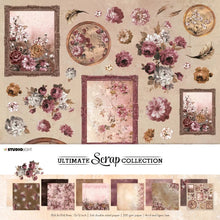 Charger l&#39;image dans la galerie, Set Scrapbooking Fleurs Vintage &amp; Bois Studio Light 30x30cm
