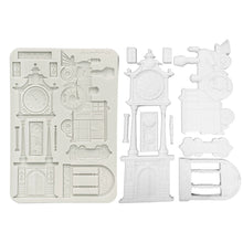 Charger l'image dans la galerie, Moule Silicone A5 "Gardens of Time" Train et Horloge Comtoise - Stamperia (KACMA609)
