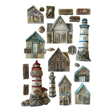 Charger l&#39;image dans la galerie, &quot;Silent Sea&quot; A5 Silicon Mould Houses and Lighthouse (KACMA577)
