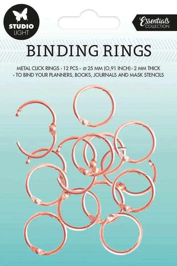 Anneaux de reliure or rose (12 pièces) (SL-ES-RING04)