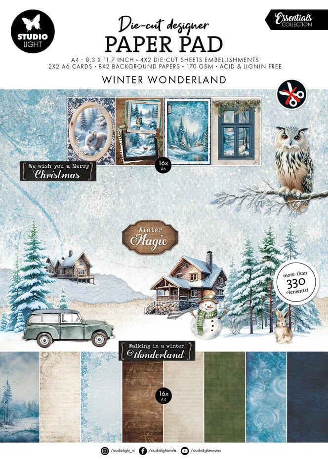 Bloc de papier découpé Winter Wonderland Essentials (SL-ES-DCPP345)