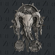 Moule Silicone Tribal Skull - Zuri Designs - crâne tribal et plumes bohémiennes